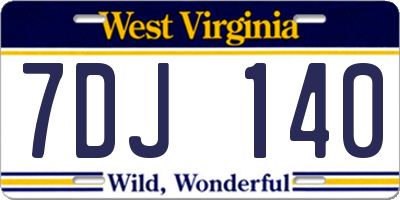 WV license plate 7DJ140