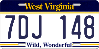 WV license plate 7DJ148