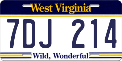 WV license plate 7DJ214