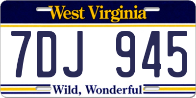 WV license plate 7DJ945