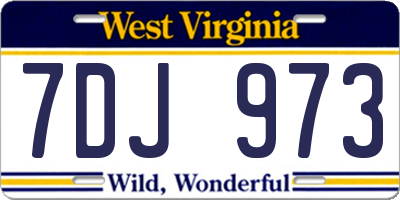 WV license plate 7DJ973