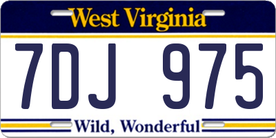 WV license plate 7DJ975