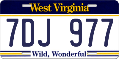 WV license plate 7DJ977