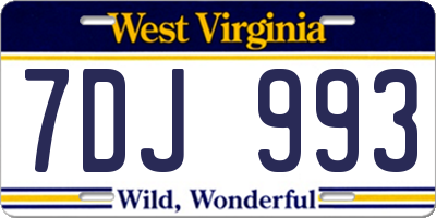 WV license plate 7DJ993
