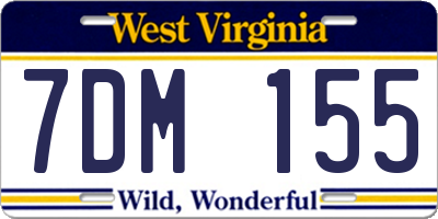 WV license plate 7DM155