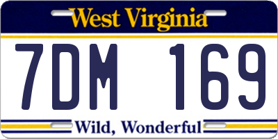 WV license plate 7DM169