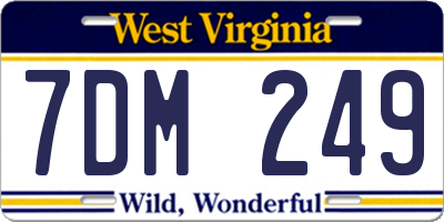 WV license plate 7DM249