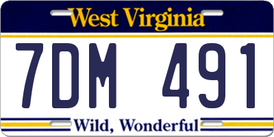 WV license plate 7DM491
