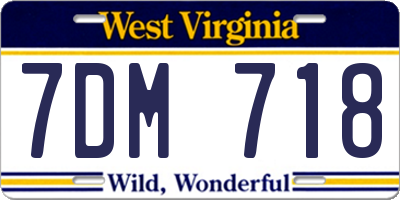 WV license plate 7DM718