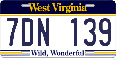 WV license plate 7DN139