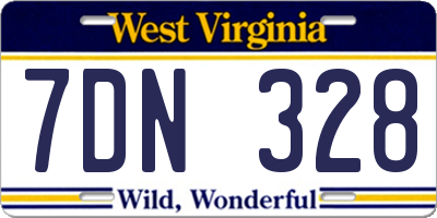 WV license plate 7DN328