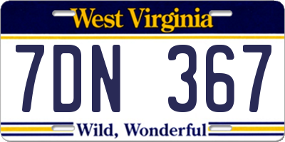 WV license plate 7DN367