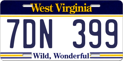 WV license plate 7DN399