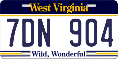 WV license plate 7DN904