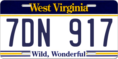 WV license plate 7DN917