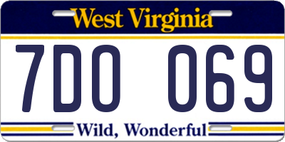 WV license plate 7DO069