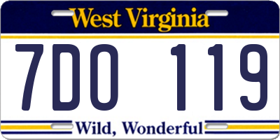 WV license plate 7DO119