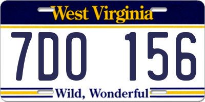 WV license plate 7DO156
