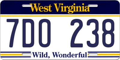 WV license plate 7DO238