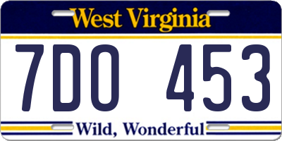 WV license plate 7DO453
