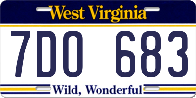 WV license plate 7DO683