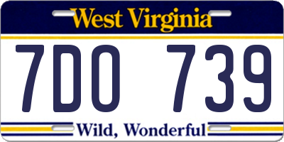 WV license plate 7DO739