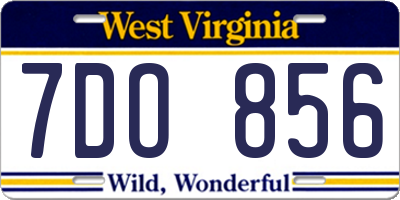 WV license plate 7DO856
