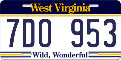 WV license plate 7DO953