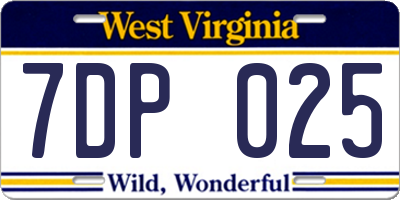 WV license plate 7DP025