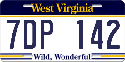 WV license plate 7DP142