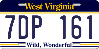 WV license plate 7DP161