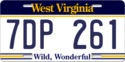 WV license plate 7DP261