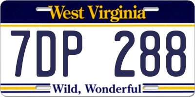 WV license plate 7DP288
