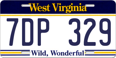 WV license plate 7DP329