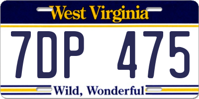 WV license plate 7DP475