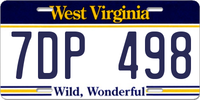 WV license plate 7DP498