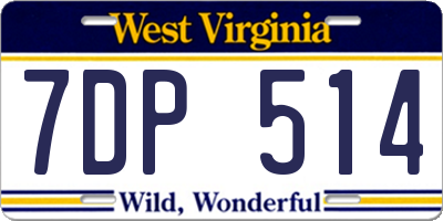 WV license plate 7DP514