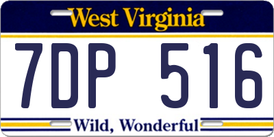 WV license plate 7DP516