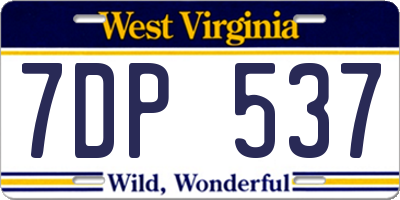 WV license plate 7DP537