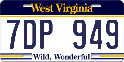 WV license plate 7DP949