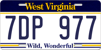 WV license plate 7DP977