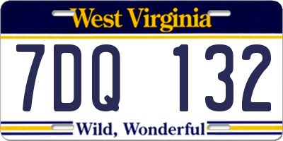 WV license plate 7DQ132