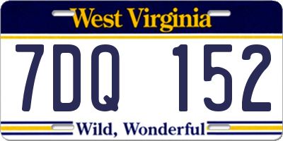WV license plate 7DQ152