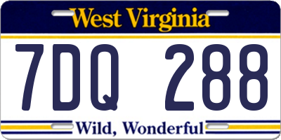 WV license plate 7DQ288