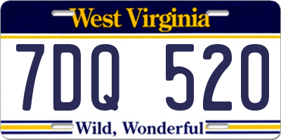 WV license plate 7DQ520