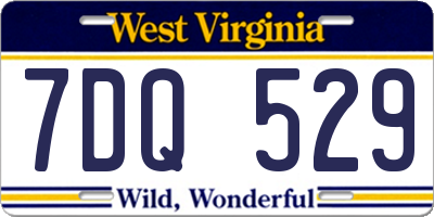 WV license plate 7DQ529