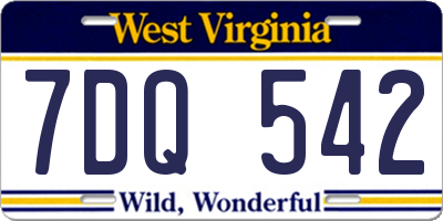 WV license plate 7DQ542