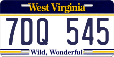 WV license plate 7DQ545