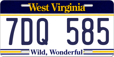 WV license plate 7DQ585