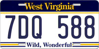 WV license plate 7DQ588